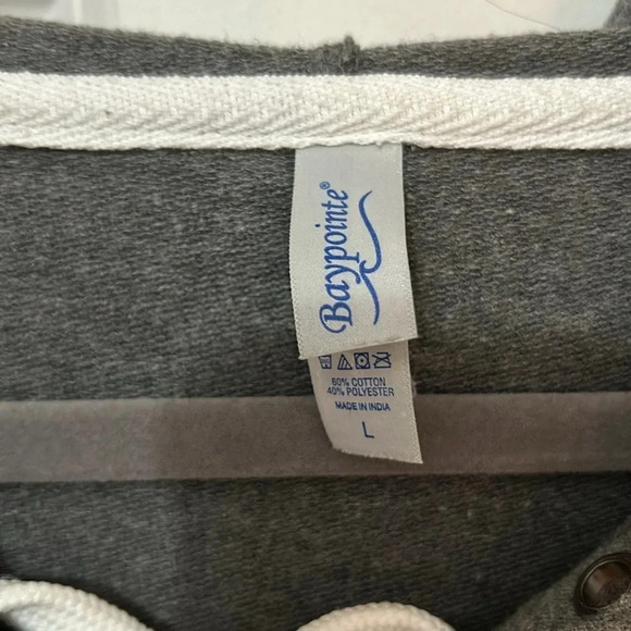 Anna Maria Island gray hoodie sweatshirt size large tie in front - Picture 3 of 5